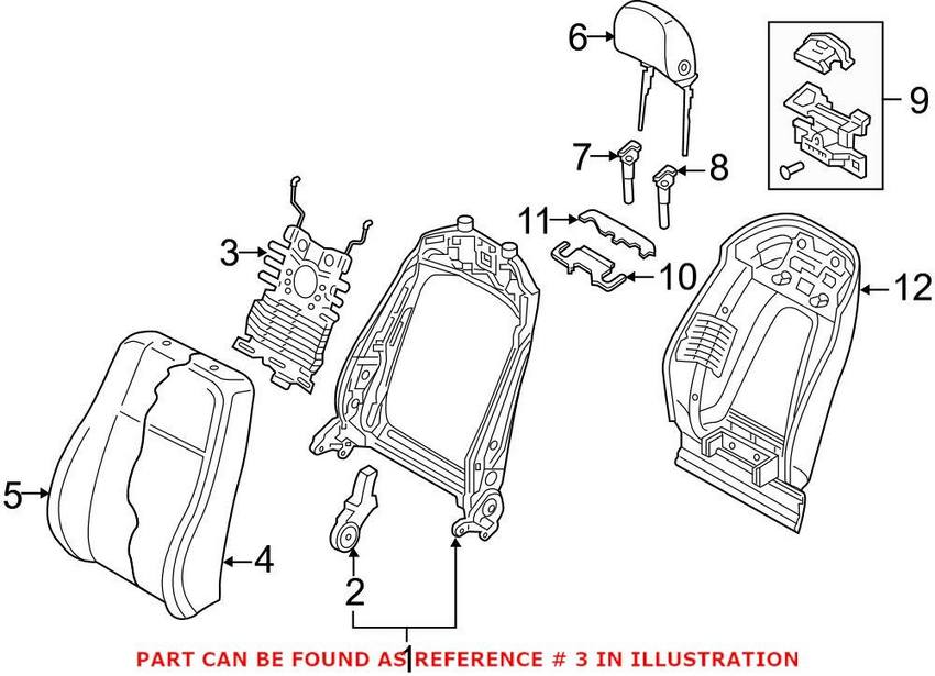 Audi Seat Lumbar Support Cushion 4M0881879B